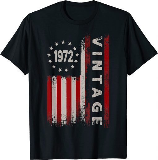 50 Year Old Gifts Vintage 1972 American Flag 50th Birthday Gift Shirts