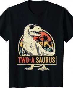 T-Shirt Kids Two a Saurus Birthday T Rex 2 Year Old Dino 2nd Dinosaur