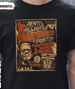 Frankenstein And Wolfman Halloween Funny T-Shirt