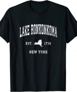 Lake Ronkonkoma New York NY Vintage Athletic Sports Design Unisex T-Shirt