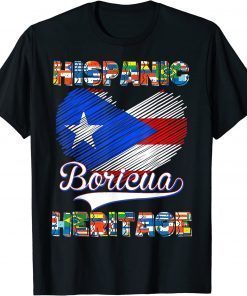 Classic National Hispanic Heritage Month Puerto Rico Flag Boricua T-Shirt