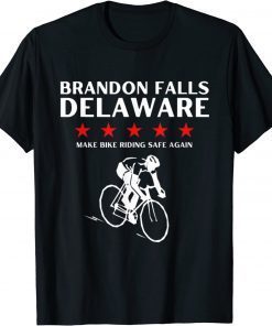 2022 Brandon Falls Delaware Funny Joe Biden Bike Riding Pro Trump T-Shirt