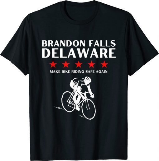 2022 Brandon Falls Delaware Funny Joe Biden Bike Riding Pro Trump T-Shirt
