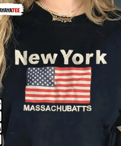 Funny New York Massachusetts American Flag 2022 Shirts