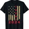 Trump 2024 Stars and Stripes American Flag Election Funny T-Shirt