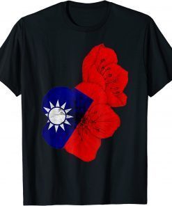 2022 Taiwan Flag Plum Blossom Taiwan Support T-Shirt