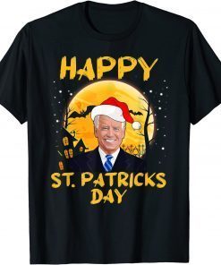 Vintage Joe Biden Confused Halloween St Patrick Funny Anti Biden T-Shirt