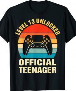 T-Shirt 13th Birthday Boy Shirt Level 13 Unlocked Official Teenager