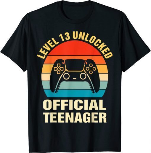 T-Shirt 13th Birthday Boy Shirt Level 13 Unlocked Official Teenager