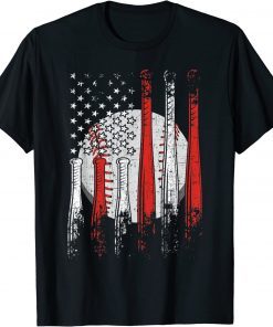 American Flag Vintage Baseball Flag Mom Dad Boys Girls Unisex T-Shirt