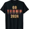 Classic Go Trump 2024 Funny Republican Save America USA Flag T-Shirts