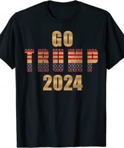 Classic Go Trump 2024 Funny Republican Save America USA Flag T-Shirts