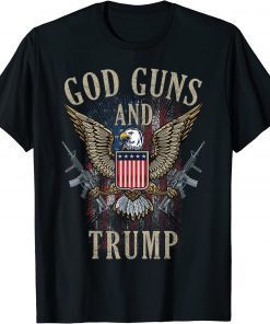 Vintage God Guns And Trump 2nd Amendment Flag AR15 American Flag Shirts