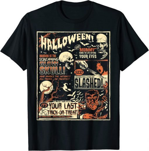 Horror Movie ,Poster Terror Old Time Halloween Vintage T-Shirt