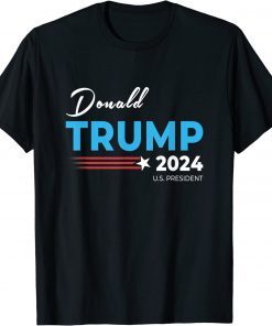 Trump 2024 Funny Republican Ticket Save America USA Flag Classic T-Shirt