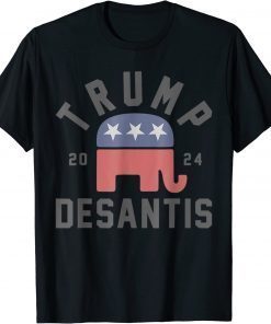 Trump Desantis 2024 Save America USA Flag Republican Ticket Gift Shirts