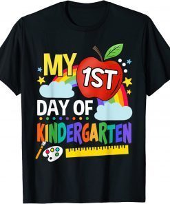 My First Day Of Kindergarten Funny Colorful Rainbow 2022 T-Shirt