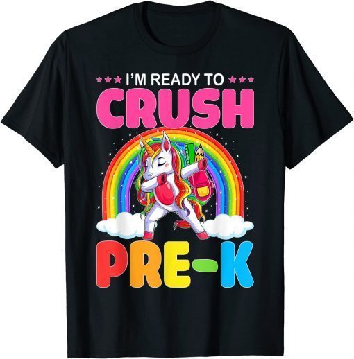 Crush Pre-K Dabbing Unicorn Back to School Girl Student Gift T-Shirt