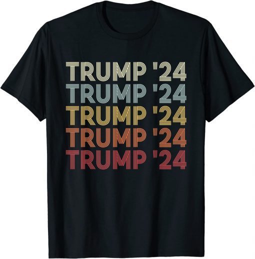 Donald Trump 2024 For President Pro Trump 2024 Retro Text T-Shirt