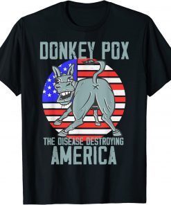 Mens Donkey Pox Conservative Republican Anti Biden Donkeypox T-Shirt