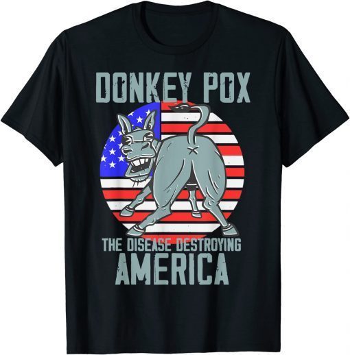 Mens Donkey Pox Conservative Republican Anti Biden Donkeypox T-Shirt