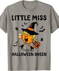 Little Miss Halloween Queen Pumpkin Funny T-Shirt