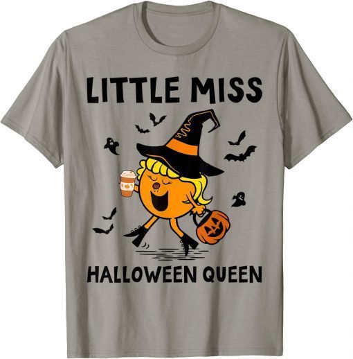 Little Miss Halloween Queen Pumpkin Funny T-Shirt