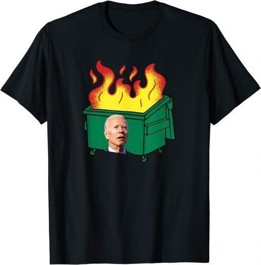 Biden Dumpster Fire Funny Confused Biden Anti Biden T-Shirt