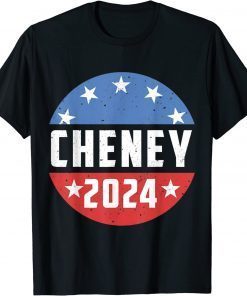 Retro USA Flag Liz Cheney 2024 USA Election Gift T-Shirt