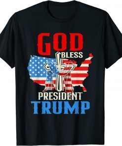 Patriotic God Bless President Trump USA Flag Classic T-Shirt