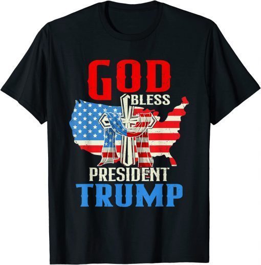 Patriotic God Bless President Trump USA Flag Classic T-Shirt