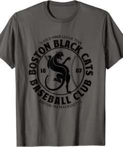Boston Black Cats Baseball Retro Minor League Baseball Team T-Shirt