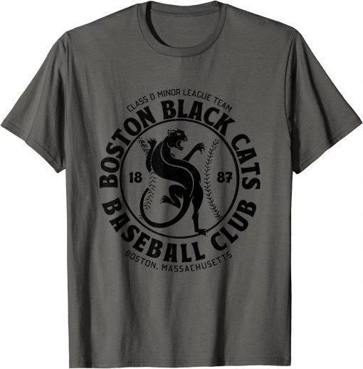 Boston Black Cats Baseball Retro Minor League Baseball Team T-Shirt