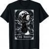 Tarot Card Crescent Moon And Black Cat Witch Hat Halloween T-Shirt