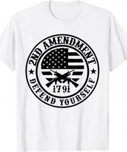 US Flag American Patriots Defend Yourself 2nd Amendment T-Shirt