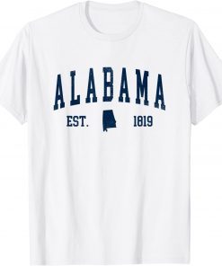 Alabama Map 1819 Vintage Souvenirs Alabama T-Shirt