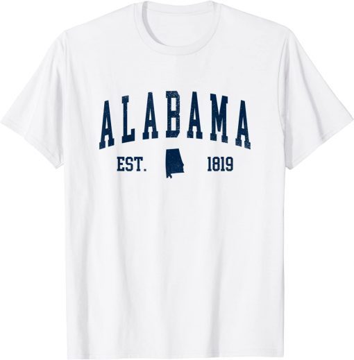 Alabama Map 1819 Vintage Souvenirs Alabama T-Shirt