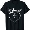 Blessed Heart Cross Jesus Has My Back Faith Christian Shirts