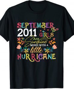 September 2011 Girls Are Sunshine Cute 11 Years Old Birthday Classic T-Shirt
