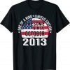 T-Shirt Awesome Since October 2013 Vintage 9 Years Old USA Flag