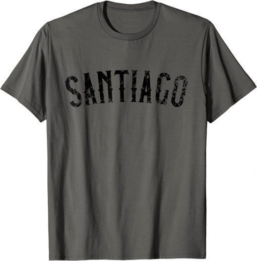 Santiago Dominican Republic Vintage Black Text Apparel T-Shirt