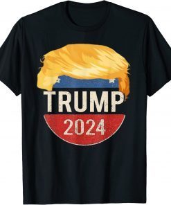 Trump 2024 Retro Campaign Button Re Elect President 4th July Shirt