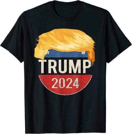 Trump 2024 Retro Campaign Button Re Elect President 4th July Shirt