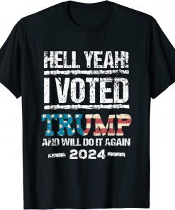 Trump 2024 I Voted Trump Flag Tee MAGA Patriot Party Shirts
