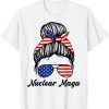 Anti Trump ,Nuclear Maga Messy Bun American Flag Pro Trump Shirts