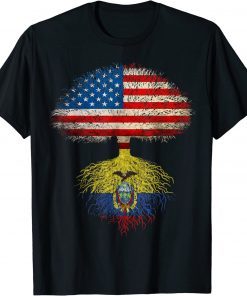 American Flag Ecuador Roots Ecuadorian Flag T-Shirt