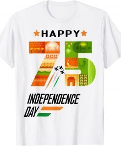 Funny India 75th Independence Day India Independence Day Indian T-Shirt