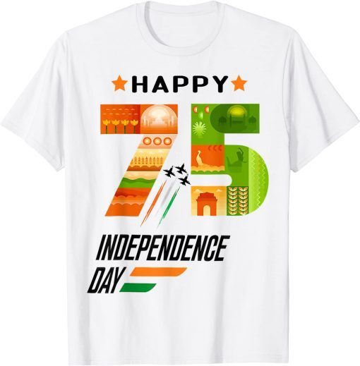 Funny India 75th Independence Day India Independence Day Indian T-Shirt