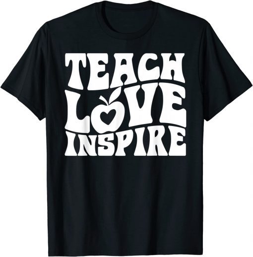 Retro Groovy Teacher Inspirational Happy Back to School 2022 T-Shirt