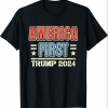 Vintage Distressed America First Trump 2024 T-Shirt